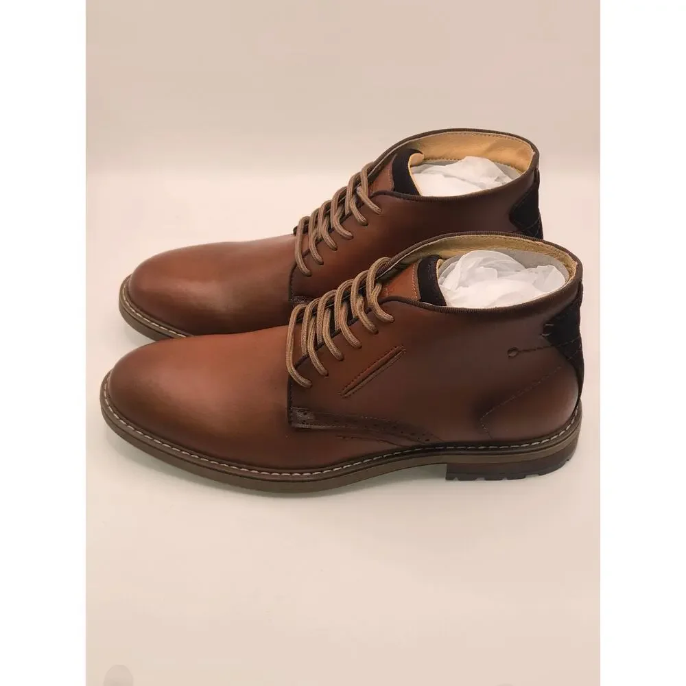 Men’s Brown Leather Chukka Oxford Dress Boots Size 9.5 New Without Box